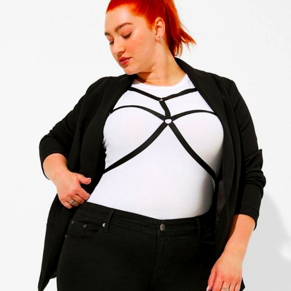 ❤️NWT VINTAGE TORRID BRALETTE STRAPPY BREAST HARNESS BONDAGE LINGERIE PLUS SIZE - Picture 8 of 11
